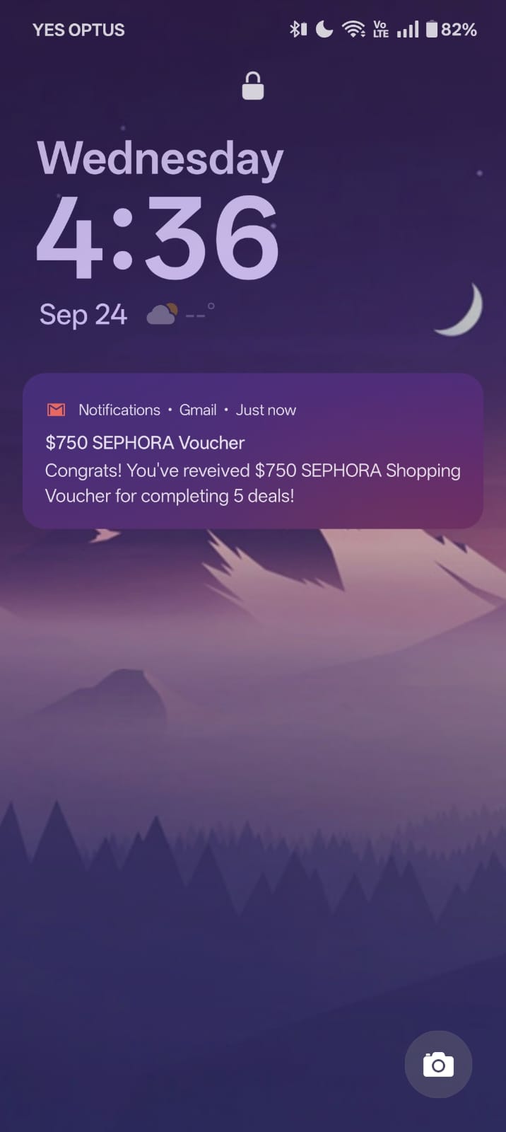 Sephora reward notification screenshot